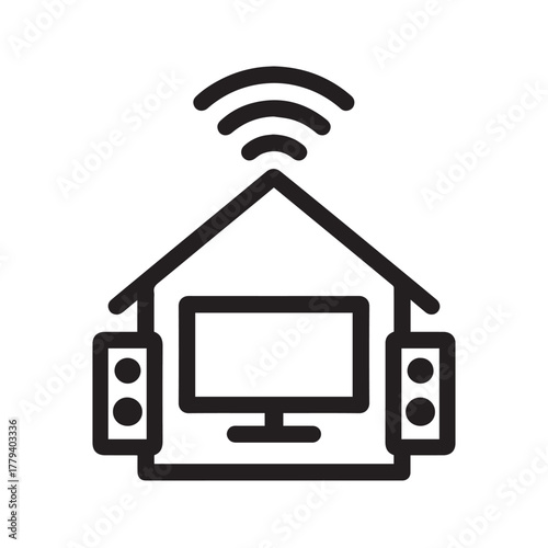 Smart Home theather Icon vector illustration