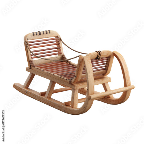 Antique Wooden Sled Crafted With Natural Materials Perfect for Winter Activities