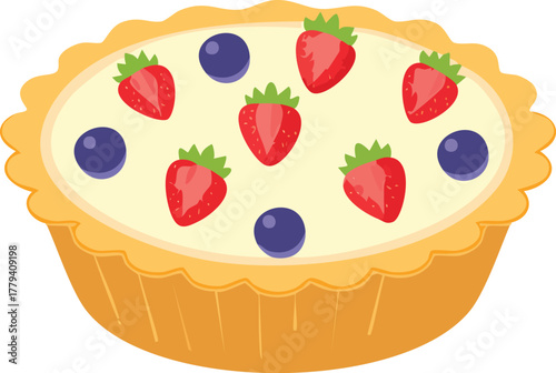 Delicious cupcake and cake with cherry and Easter eggs