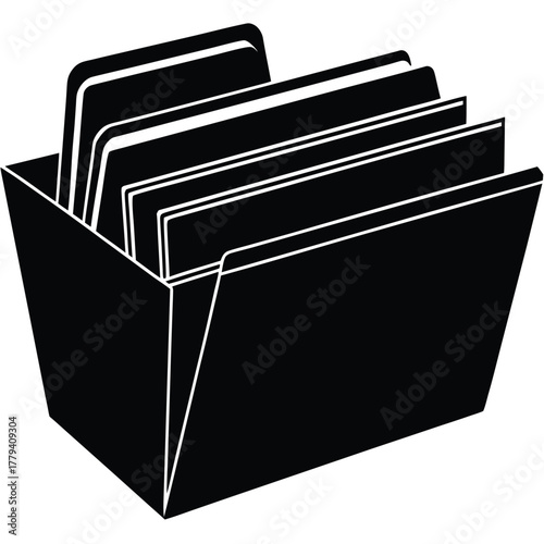 file folders and paperwork  organized office  vec