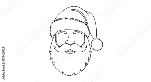 Santa claus outline illustration for christmas designs and holiday decorations