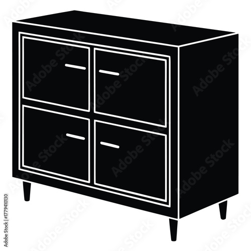 office cabinet with drawers  modern interior vect