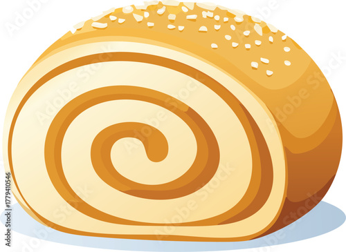 vector illustration of a sweet spiral bun and bread
