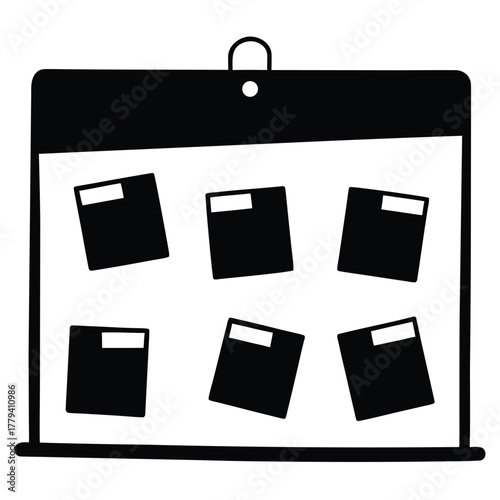 sticky notes and reminders on board  office scene