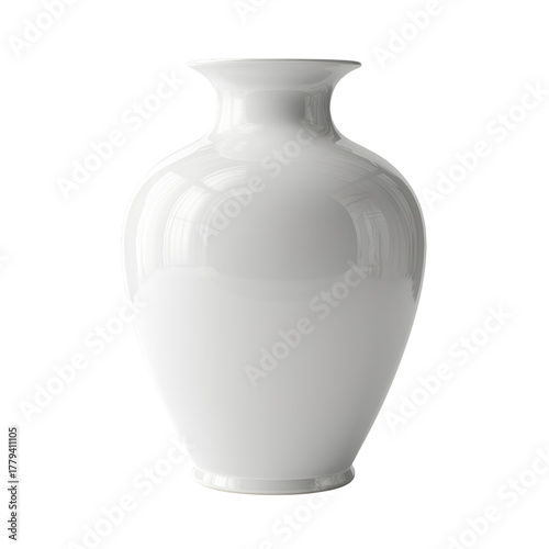 Elegant White Ceramic Vase Displayed on a Wooden Table