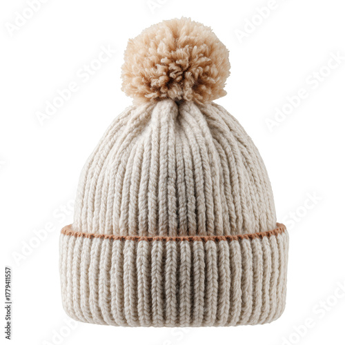 Cozy Winter Knit Hat With Pom Pom Designed for Comfort and Warmth in Cold Wea...