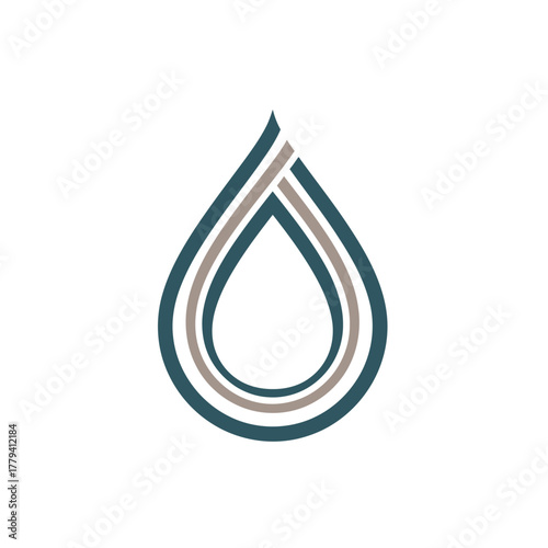 Abstract design of a water droplet with layered lines, suitable for environmental themes or branding