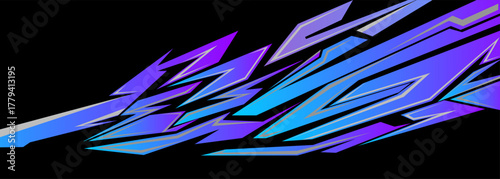 Car decal design vector. Graphic abstract stripe racing background kit designs for wrap vehicle, race car, rally, adventure and livery