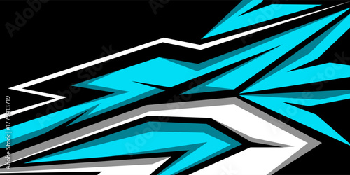 Car decal design vector. Graphic abstract stripe racing background kit designs for wrap vehicle, race car, rally, adventure and livery