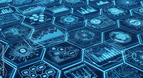 Digital network security, Secured digital grid with cryptographic symbols