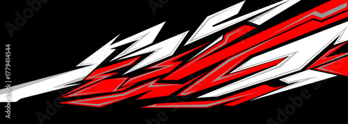 Car decal design vector. Graphic abstract stripe racing background kit designs for wrap vehicle, race car, rally, adventure and livery