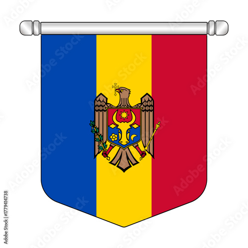 Equatorial Moldova National Banner Symbol Hanging