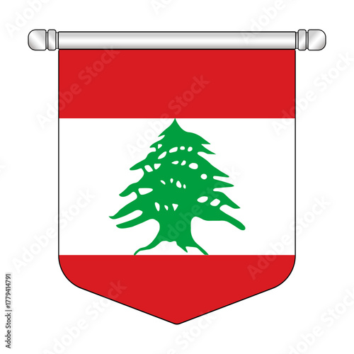 Equatorial Lebanon National Banner Symbol Hanging