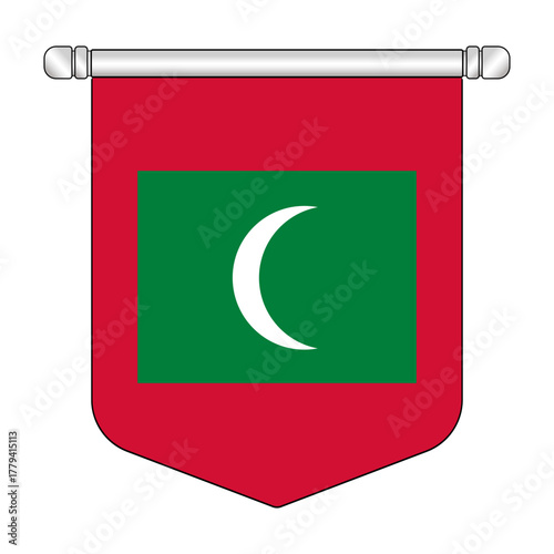 Equatorial Maldives National Banner Symbol Hanging
