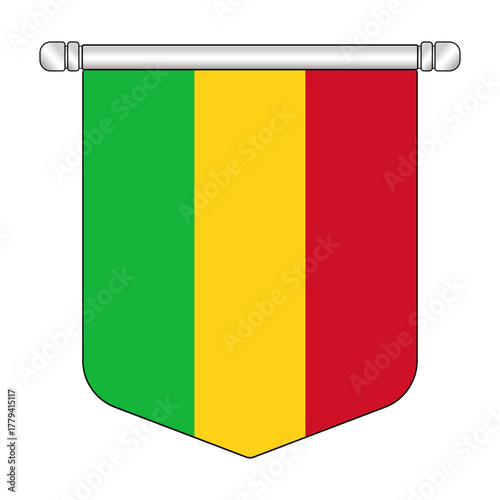Equatorial Mali National Banner Symbol Hanging