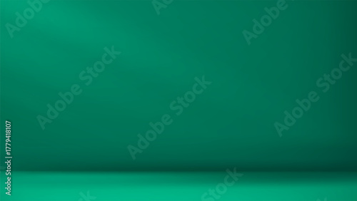 Dark green studio room. Limbo abstract background. 3d backdrop for product presentation. Minimal wall scene. Showcase, promotion display. Vector mockup illustration New year, Christmas design