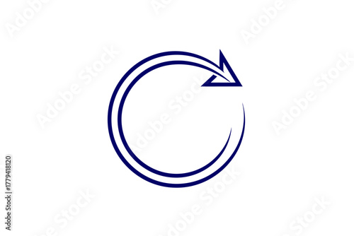 Circular arrow symbol representing refresh or reload action in a minimalist design