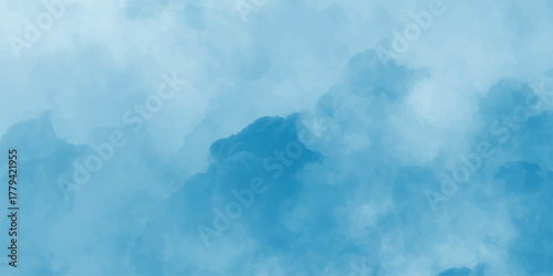 Soft blue watercolor background with cloudy textures and diffused light creating a serene and airy atmosphere for creative design and digital art