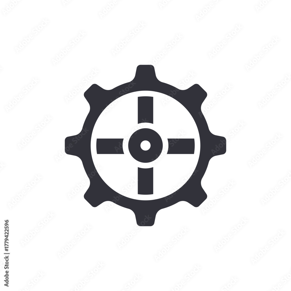 Obraz premium Cogwheel Mechanism Element Technical Adjustment Symbol