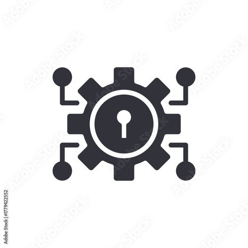 Secure Gear Technology Network Data Privacy Icon