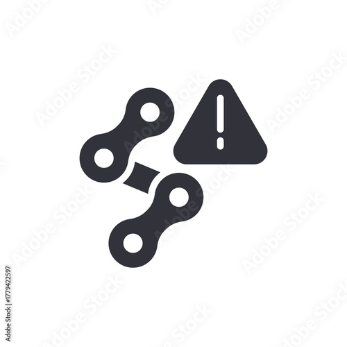 Broken Connection Symbol With Attention Warning Icon