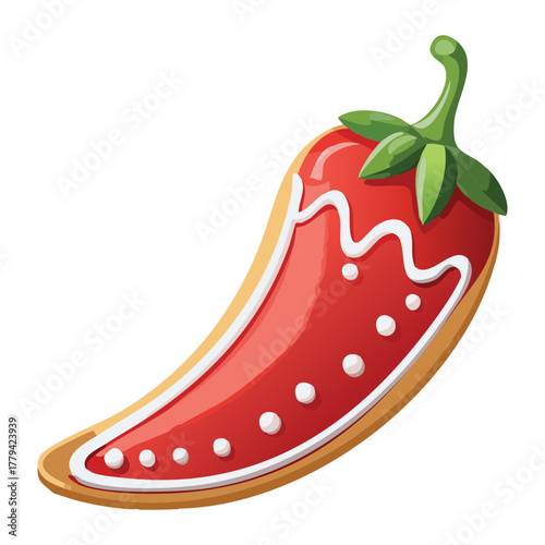 A vibrant, stylized red chili pepper, depicted with a sleek, glossy finish and a slight curve, representing intense spice and the vibrant world of culinary heat - Vector Illustration