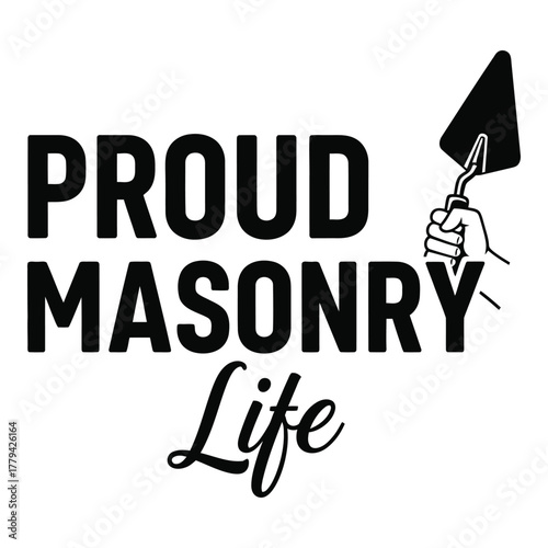 Proud masonry life trowel logo isolated on transparent background, Vector