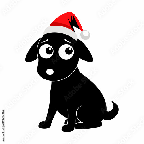 dog in santa hat