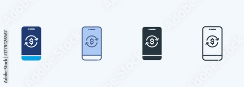 Mobile Payment Icon Multiple Style