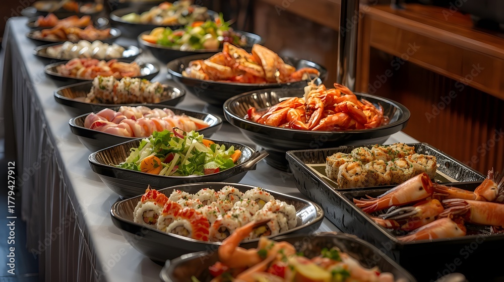 Obraz premium grilled shrimp and vegetables