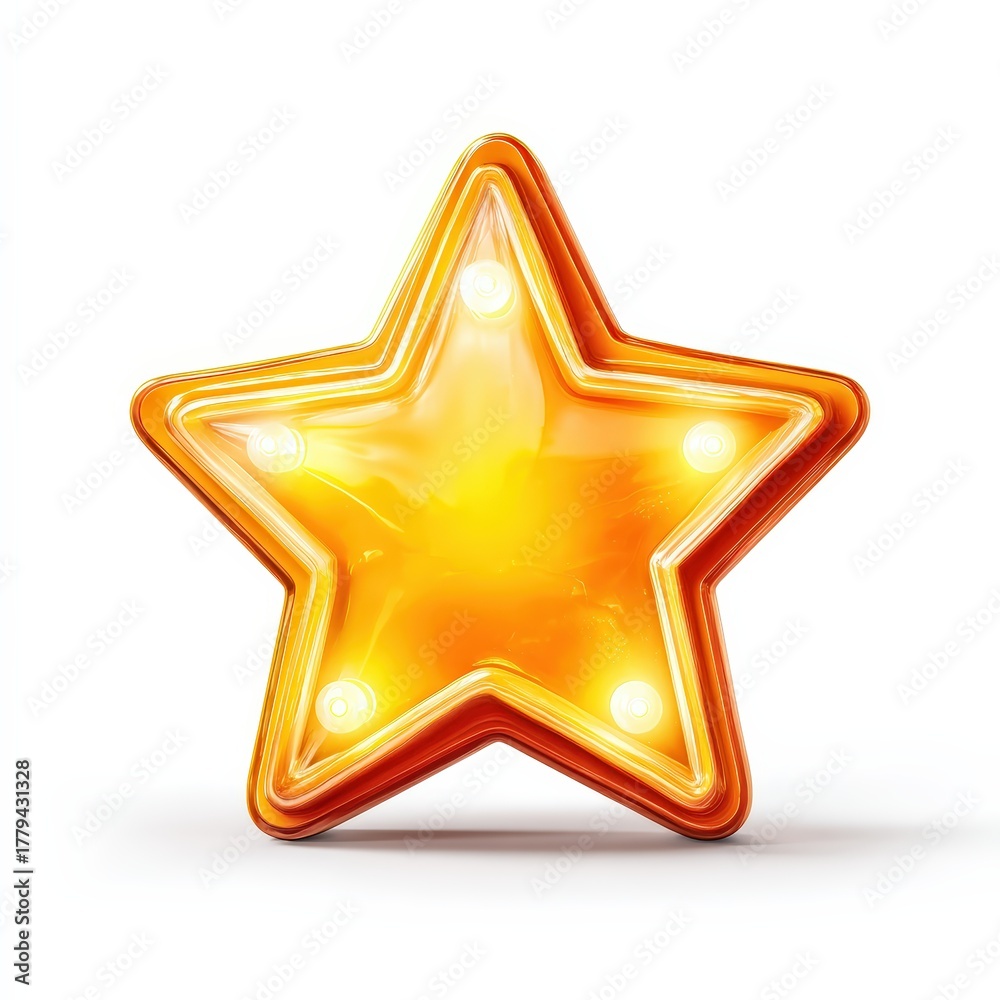 Obraz premium A yellow star with five lights on it
