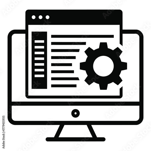 Web development settings icon isolated on transparent background, Vector