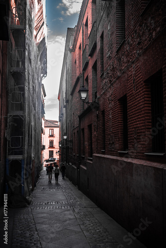 Canvas Print narrow street in stockholm