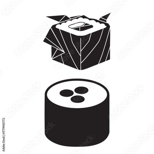 Sushi Maki Rolls - Classic and Origami Style Silhouettes