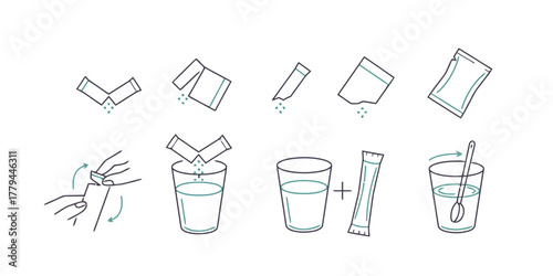 instructions, steps, how to, preparation, powder, drink, beverage, sachet, packet, glass, water, spoon, stirring, mixing, pouring, opening, tearing, dissolving, liquid, refreshment, health, supplement