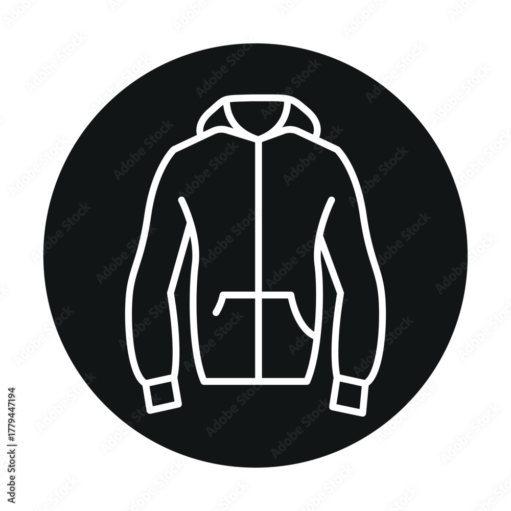 Obraz premium Thermal Jacket black line icon.