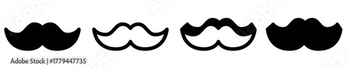 set vector mustache icon. vintage mustache symbol design illustration