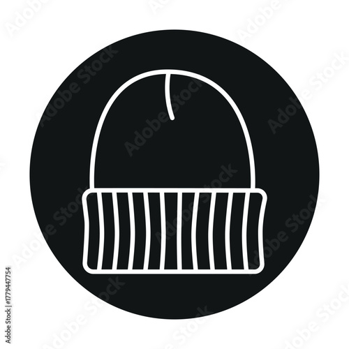 Thermal Beanie black line icon.