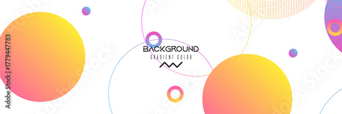 White geometric abstract background overlap layer on bright space with colorful circles effect decoration. Modern graphic design element. eps10