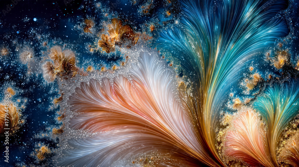 Fototapeta premium Fractal art flower petals