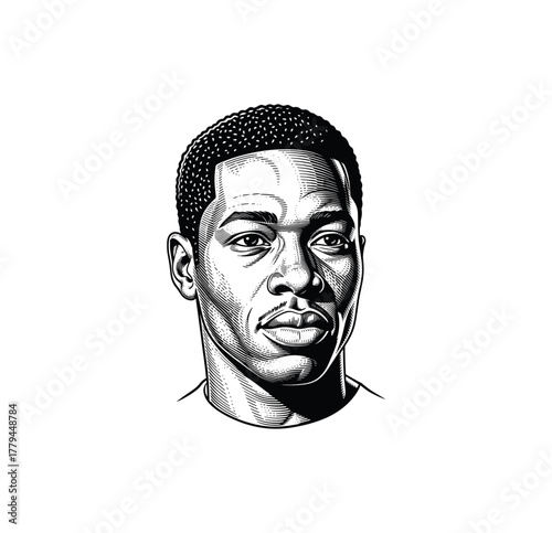 Male Portrait – Vintage Engraving Style Illustration