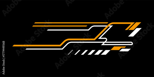 abstract tech lines shapes . abstract lines for car and vehicle wrapping design. vinyl ready.