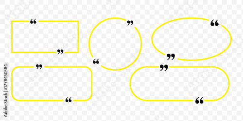 Quote box frame, big set. Quote box icon. Texting quote box