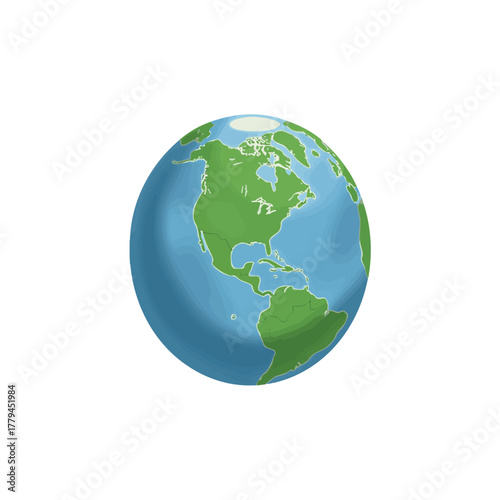 Watercolor Earth Globe - Green and Blue Planet vector illustration