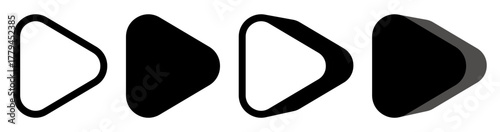 set vector play icon. play button sign video music play symbol design illustration