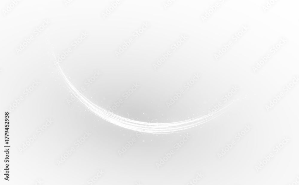 Obraz premium Shiny energy flare with a curved trail of neon magic and sparkle. Luminous wave and abstract glow create a vibrant swirl of power and light.