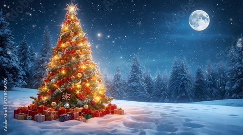 christmas tree in the night