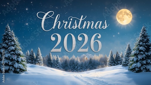 christmas card with christmas tree