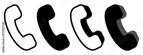 set vector phone icon. phone call sign telephone symbol design illustration