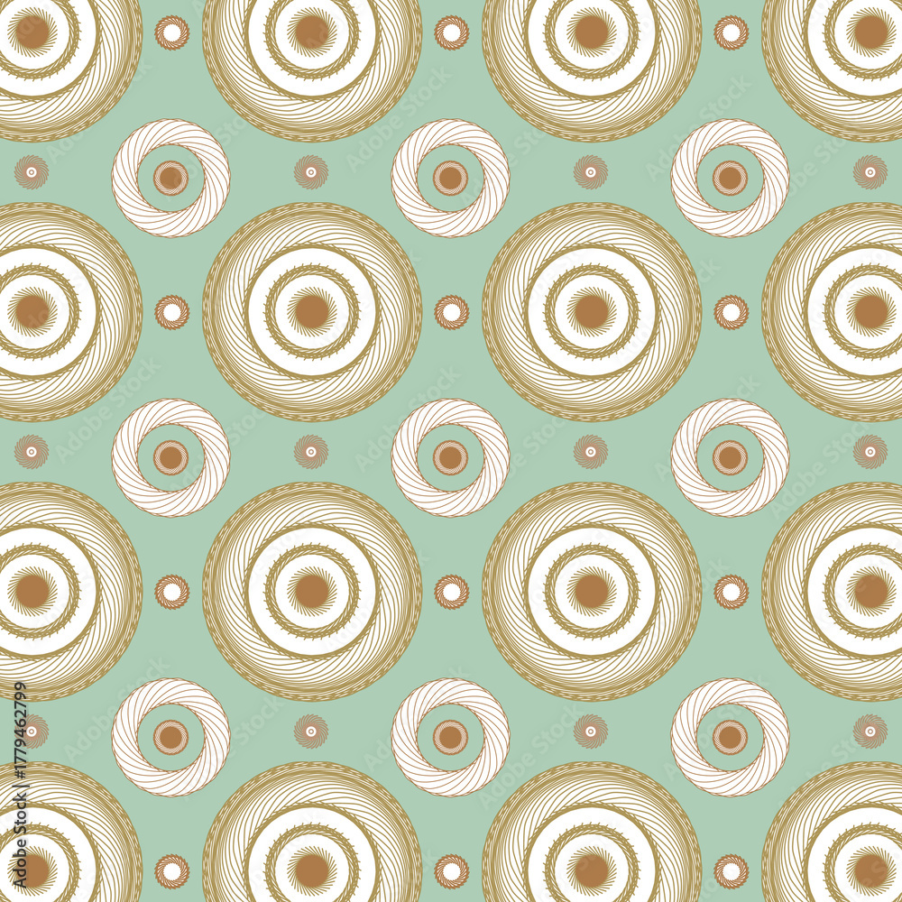 Fototapeta premium Orange and teal geometric star pattern vintage style.